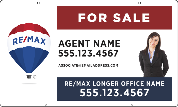 Hanging Agent Name Cut Out Photo Sign Panel, 18h x 30w, Steel