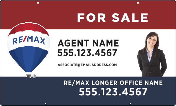 Hanging Agent Name Cut Out Photo Sign Panel, 18h x 30w, Steel