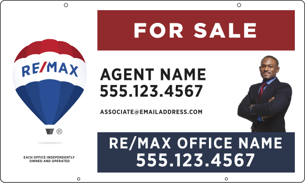 Hanging Agent Name Cut Out Photo & Disclaimer Sign Panel, 18h x 30w, Steel
