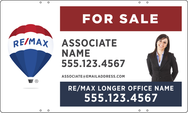 Agent Name w Cut Out Photo Sign Panel, 18h x 30w, Steel