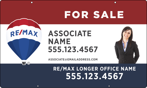 Hanging Agent Name Cut Out Photo Sign Panel, 18h x 30w, Steel