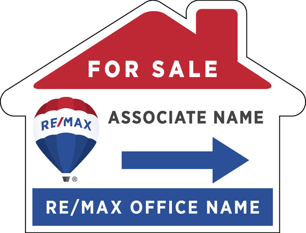 Directional House Shape For Sale Sign Panel, 18h x 24w, 4mm