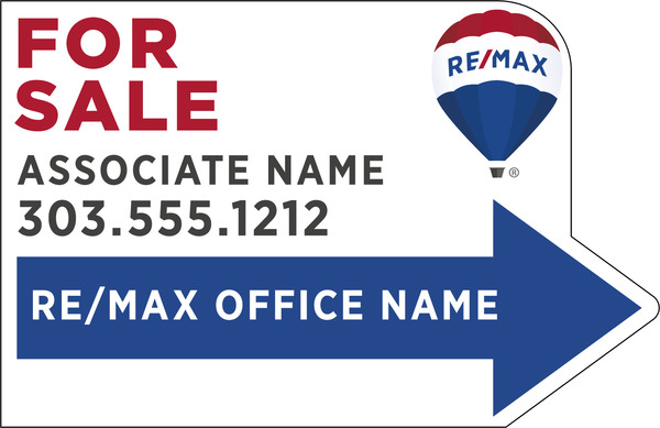 Directional FOR SALE Cut to Shape Sign Panel, Corrugated 4mm, 14.25h x 22w