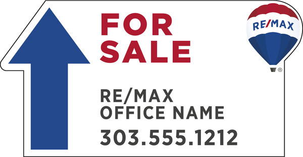 Directional FOR SALE SF Cut to Shape Sign Panel, Corrugated 4mm, 12h x 23w