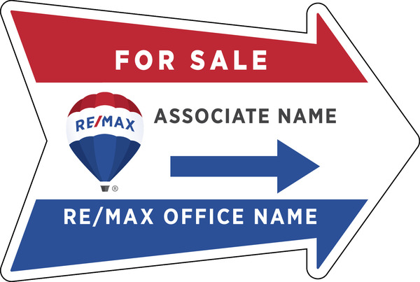 Directional Arrow Shape For Sale Sign Panel, 18h x 24w, 4mm