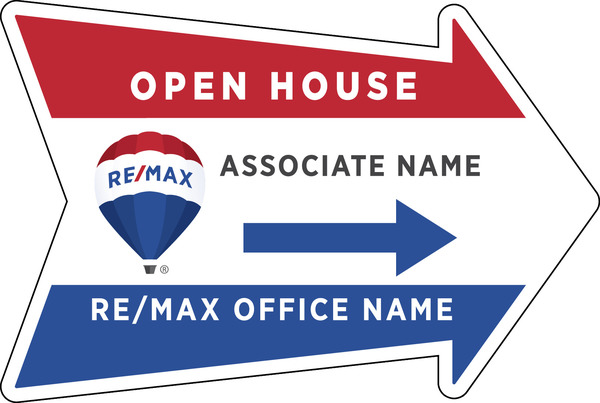 Directional Arrow Shape Open House Sign Panel, 18h x 24w, 4mm