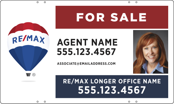 Agent Name Photo Sign Panel, 18h x 30w, Steel