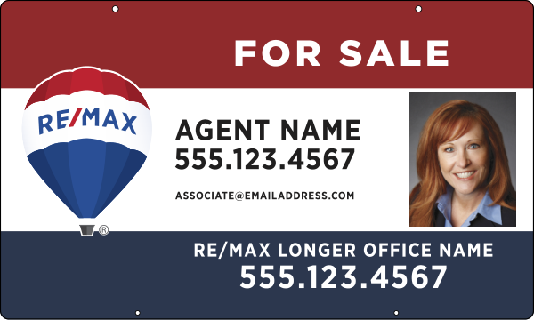 Hanging Agent Name Photo Sign Panel, 18h x 30w, Steel