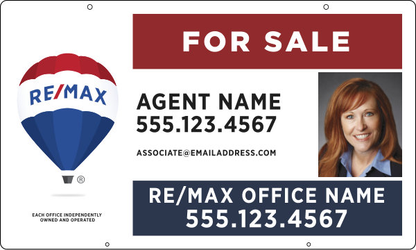 Hanging Agent Name Photo Sign Panel, 18h x 30w, Steel