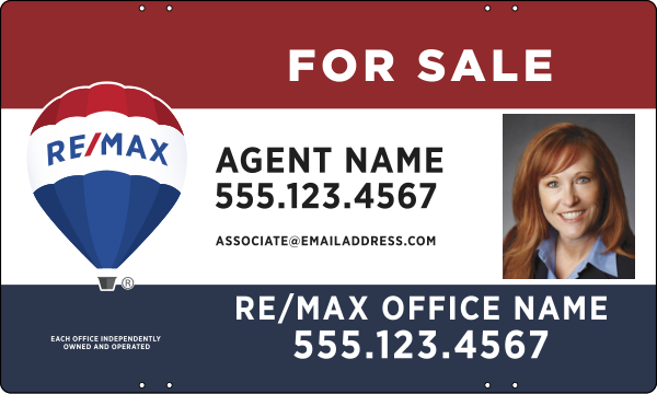 Agent Name Photo Sign Panel, 18h x 30w, Steel