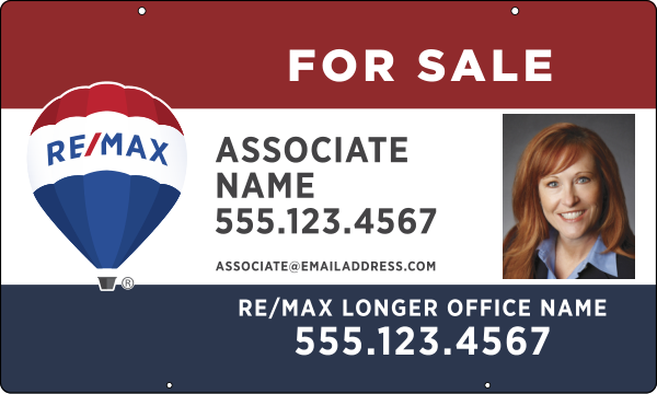 Hanging  Agent Name Photo Sign Panel, 18h x 30w, Steel