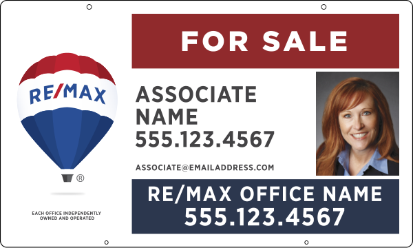 Hanging  Agent Name Photo Sign Panel, 18h x 30w, Steel