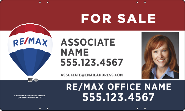Agent Name Photo Sign Panel, 18h x 30w, Steel