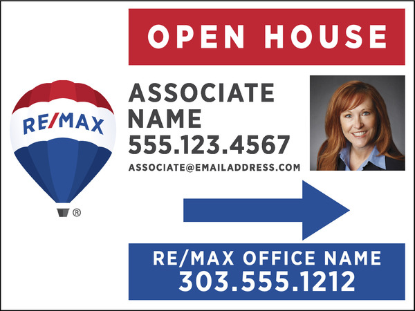 Directional Photo Open House Sign Panel, 18h x 24w, 4mm