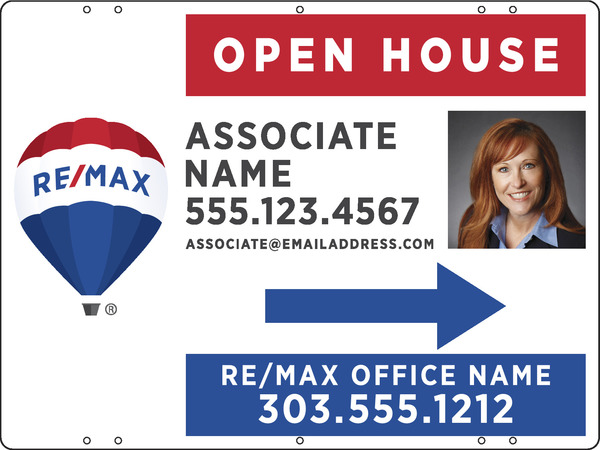 Directional Photo Open House Sign Panel, 18h x 24w
