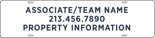 Associate or Team Name Phone Number Rider, 6h x 24w, Steel