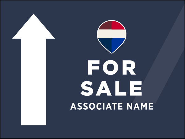 Directional For Sale Associate Name SF Sign Panel, 18h x 24w, 4mm corrugated plastic