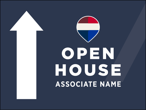 Directional Open House Associate Name SF Sign Panel, 18h x 24w, 4mm corrugated plastic