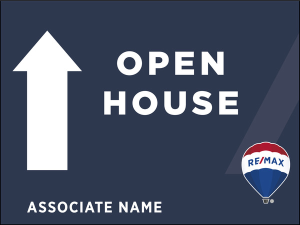 Directional Open House SF Sign Panel, 18h x 24w, 4mm corrugated plastic