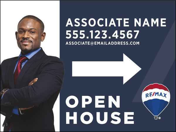 Directional Open House DF Sign Panel, 18h x 24w, 4mm corrugated plastic