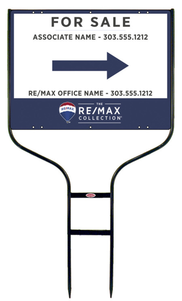 Round Rod Frame and Agent For Sale Sign Panel Unit, 18h x 24w