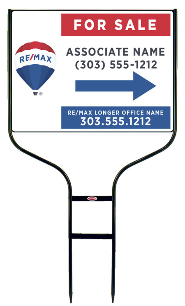 Round Rod Frame and For Sale Sign Panel Unit, 18h x 24w