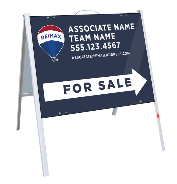 Angle Iron A-Frame and Directional For Sale Sign Panel Unit, 18h x 24w, .050 Poly