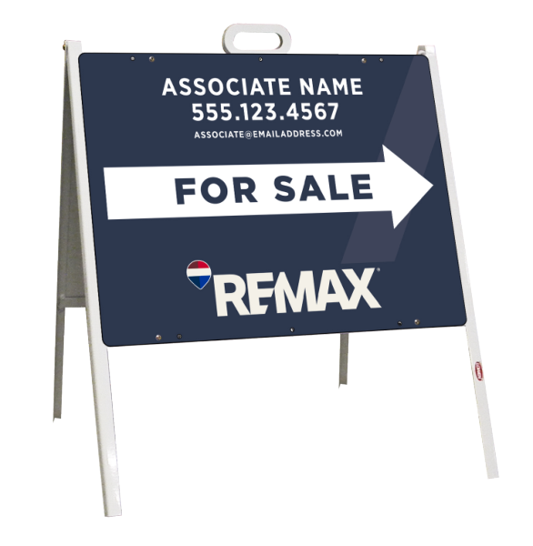 Angle Iron A- Frame and For Sale Associate Name Sign Panel Unit, 18h x 24w, 24 ga steel