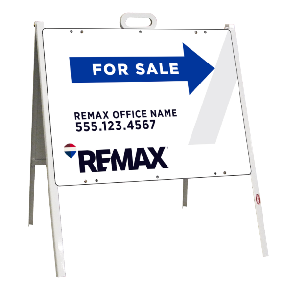Angle Iron A-Frame and For Sale Office Name Sign Panel Unit, 18h x 24w, 24 ga steel