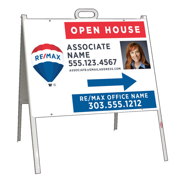 Photo Open House A-Frame and Sign Panel Unit, 18h x 24w , Steel