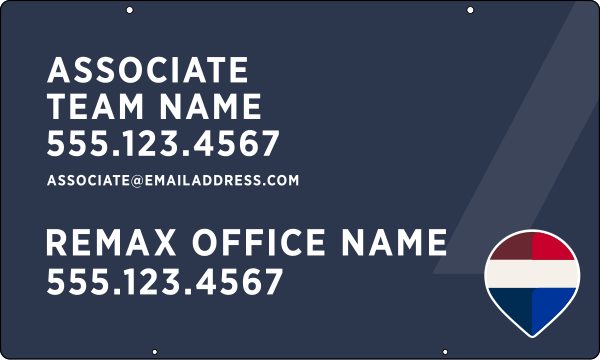 Associate Name, Team Name Hanging Sign Panel, 18h x 30w, Steel