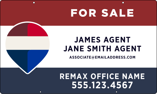 Reflective Hanging Associate Name w Team Name Sign Panel, 18h x 30w, .063 Aluminum