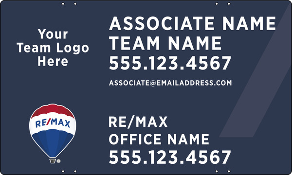 Agent Name & Team Logo Sign Panel, 18h x 30w, Steel