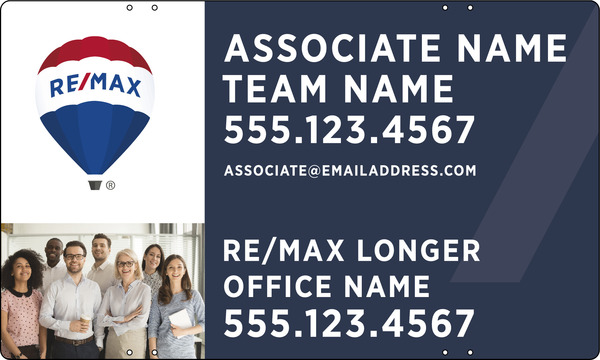 Reflective Agent Name Team Photo Sign Panel, 18h x 30w, Steel