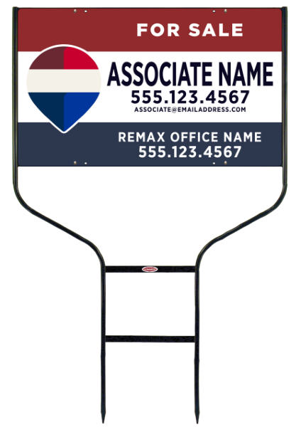 Round Rod Frame and Associate Name Sign Panel Unit, 18h x 30w, Steel