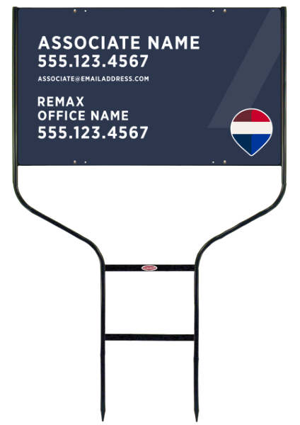 Round Rod Frame and Associate Name Sign Photo Panel Unit, 18h x 30w, Steel