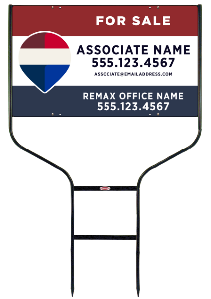 Round Rod Frame and Associate Name Sign Panel Unit, 18h x 30w, Steel