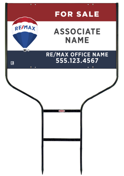 Round Rod Frame and Agent Name Sign Panel Unit, 18h x 30w, Steel