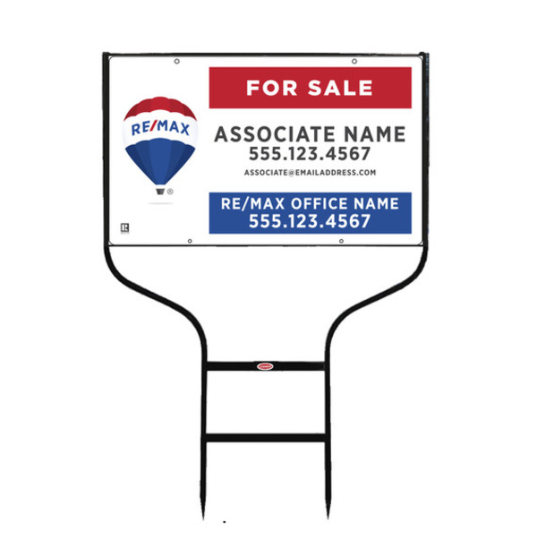 Round Rod Frame and Sign Panel Unit, 18h x 30w
