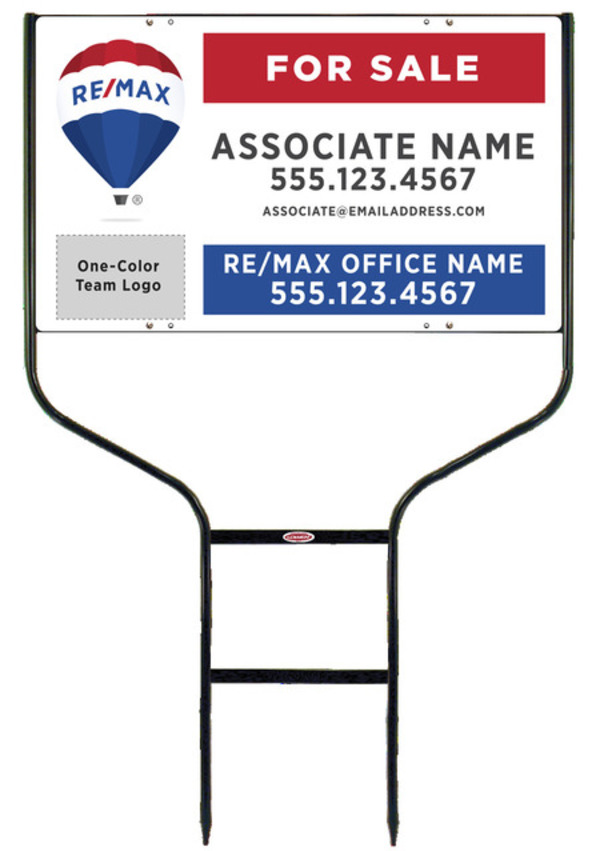 Round Rod Frame and Team Logo Sign Panel Unit, 18h x 30w, 24 Ga Steel