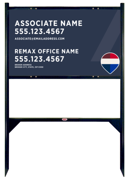 Angle Iron Frame and Associate Name, w Broker Address Sign Panel Unit, 18h x 30w, Steel