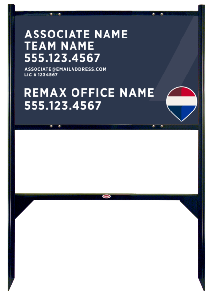 Angle Iron Frame and Associate Name, Team Name w License Number Sign Panel Unit, 18h x 30w, Steel