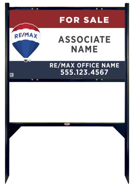 Angle Iron Frame and Agent Name Sign Panel Unit, 18h x 30w, Steel