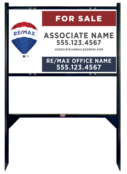 Angle Iron Frame and Agent Name w Phone Number Sign Panel Unit, 18h x 30w, Steel