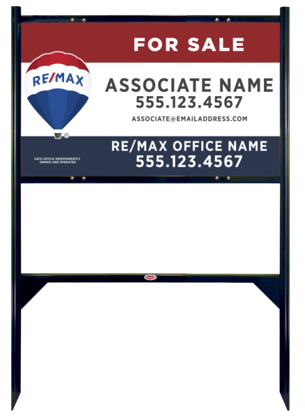 Angle Iron Frame and Agent Name or Team Name Sign Panel Unit, 18h x 30w, Steel