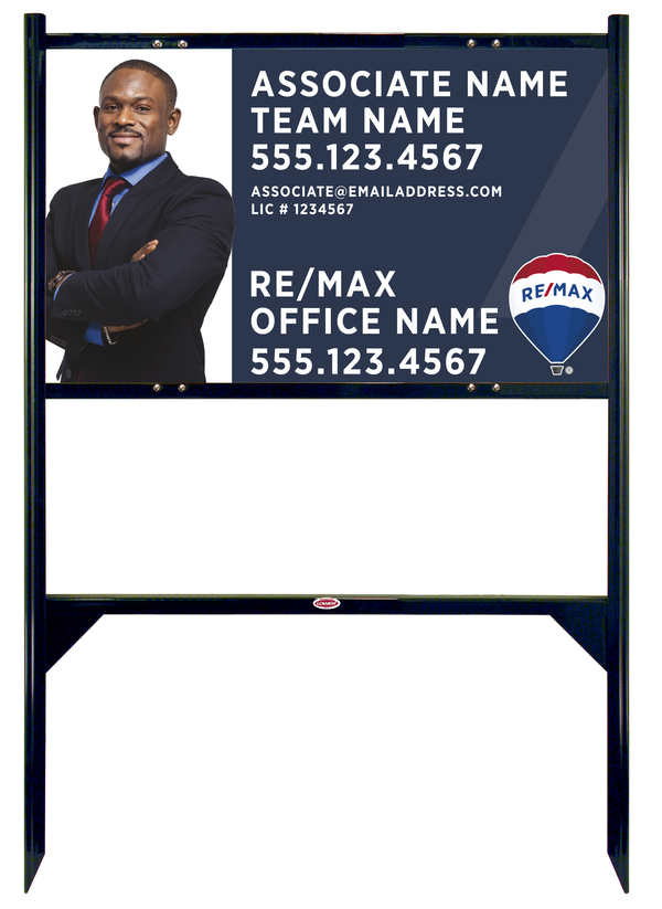 Angle Iron Frame and Agent Team Name & Cut Out Photo Sign Panel Unit, 18h x 30w, Steel