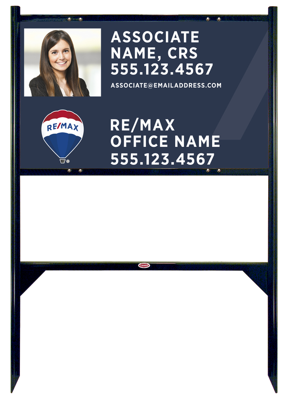 Angle Iron Frame and Agent Photo Sign Panel Unit, 18h x 30w, Steel