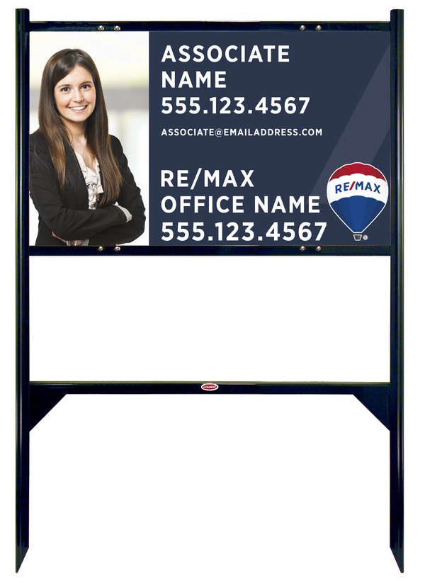 Angle Iron Frame and Agent Name Photo Sign Panel Unit, 18h x 30w, Steel