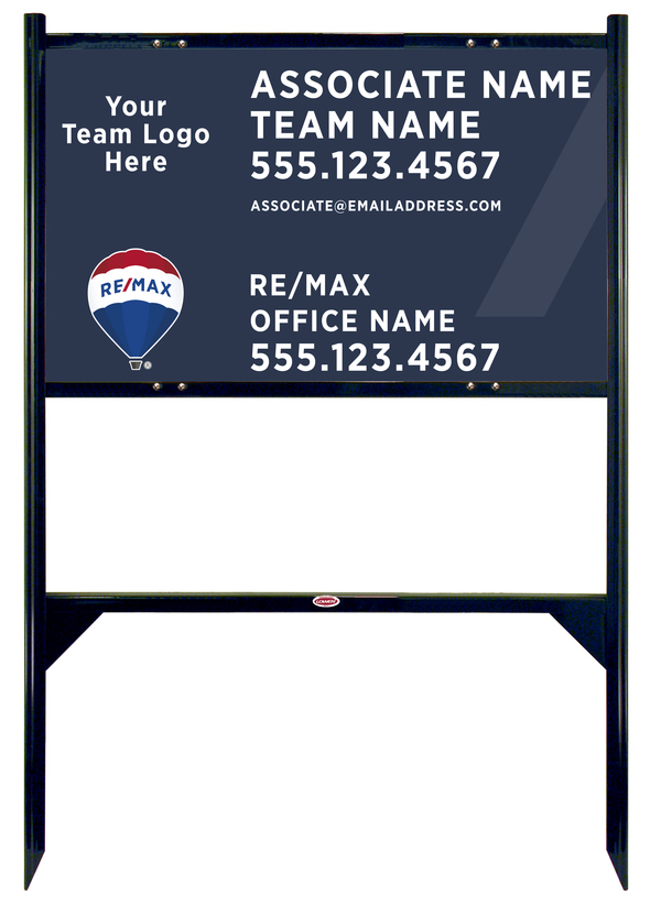Angle Iron Frame and Agent Team Name & Logo Sign Panel Unit, 18h x 30w, Steel