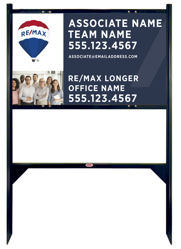 Angle Iron Frame and Agent Team Name & Team Photo Sign Panel Unit, 18h x 30w, Steel